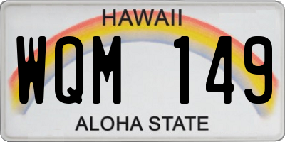 HI license plate WQM149