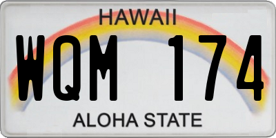 HI license plate WQM174