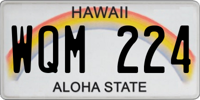 HI license plate WQM224
