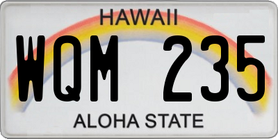 HI license plate WQM235