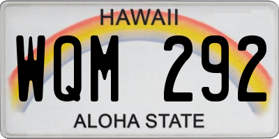 HI license plate WQM292