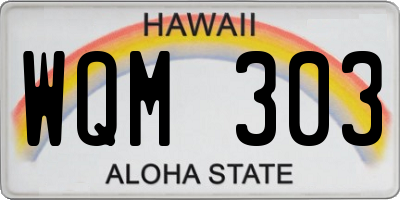 HI license plate WQM303