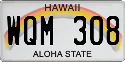 HI license plate WQM308