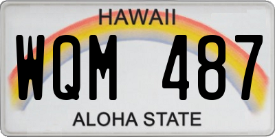 HI license plate WQM487