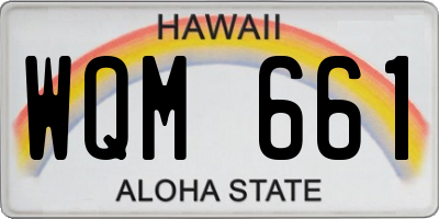HI license plate WQM661