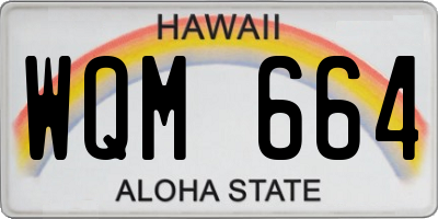 HI license plate WQM664