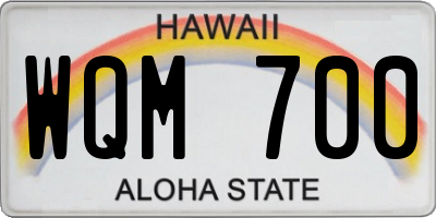 HI license plate WQM700