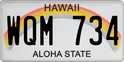 HI license plate WQM734