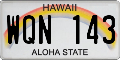 HI license plate WQN143