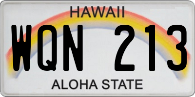 HI license plate WQN213