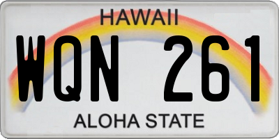 HI license plate WQN261