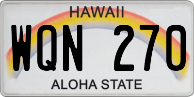 HI license plate WQN270