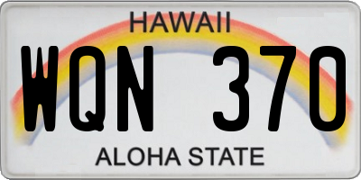 HI license plate WQN370