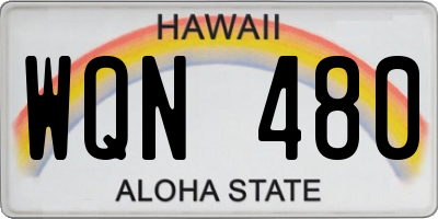 HI license plate WQN480