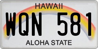 HI license plate WQN581