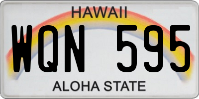 HI license plate WQN595
