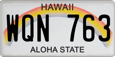 HI license plate WQN763