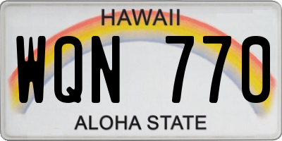 HI license plate WQN770