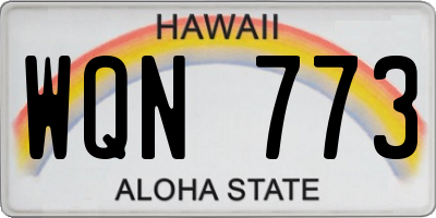HI license plate WQN773