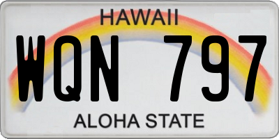 HI license plate WQN797