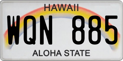 HI license plate WQN885