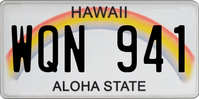 HI license plate WQN941