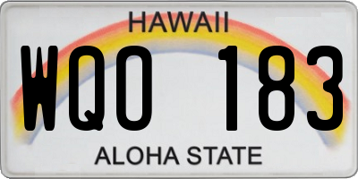 HI license plate WQO183