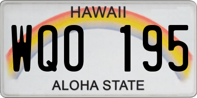 HI license plate WQO195