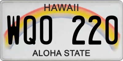HI license plate WQO220