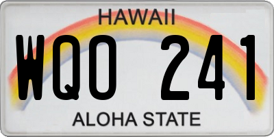 HI license plate WQO241