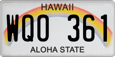HI license plate WQO361