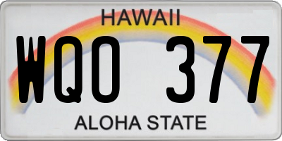 HI license plate WQO377
