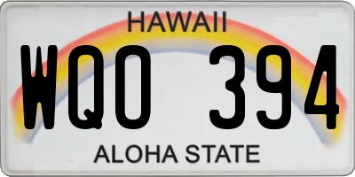 HI license plate WQO394