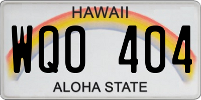 HI license plate WQO404
