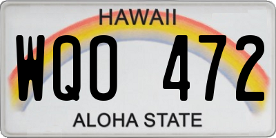 HI license plate WQO472