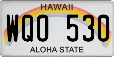 HI license plate WQO530