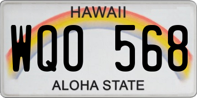 HI license plate WQO568