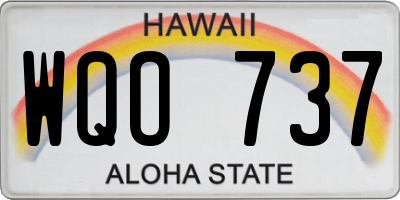 HI license plate WQO737