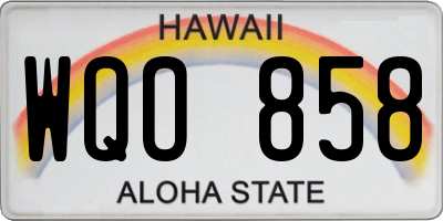 HI license plate WQO858