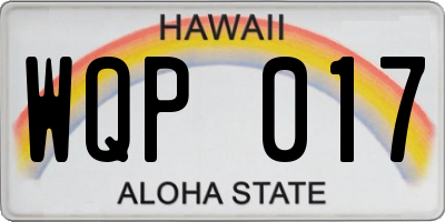 HI license plate WQP017