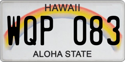 HI license plate WQP083