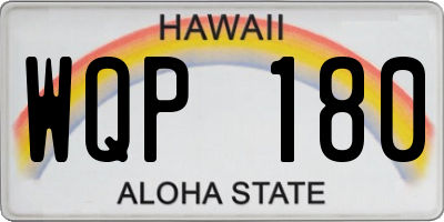 HI license plate WQP180