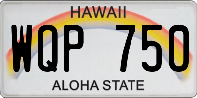 HI license plate WQP750