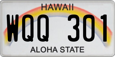 HI license plate WQQ301