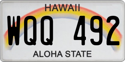 HI license plate WQQ492