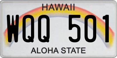 HI license plate WQQ501
