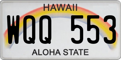 HI license plate WQQ553