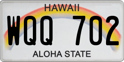 HI license plate WQQ702