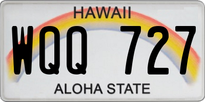 HI license plate WQQ727