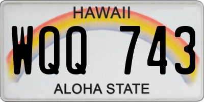 HI license plate WQQ743